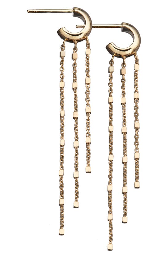 Shop Jennifer Zeuner Chain Drop Hoop Earrings In 14k Yellow Gold Plated Silver