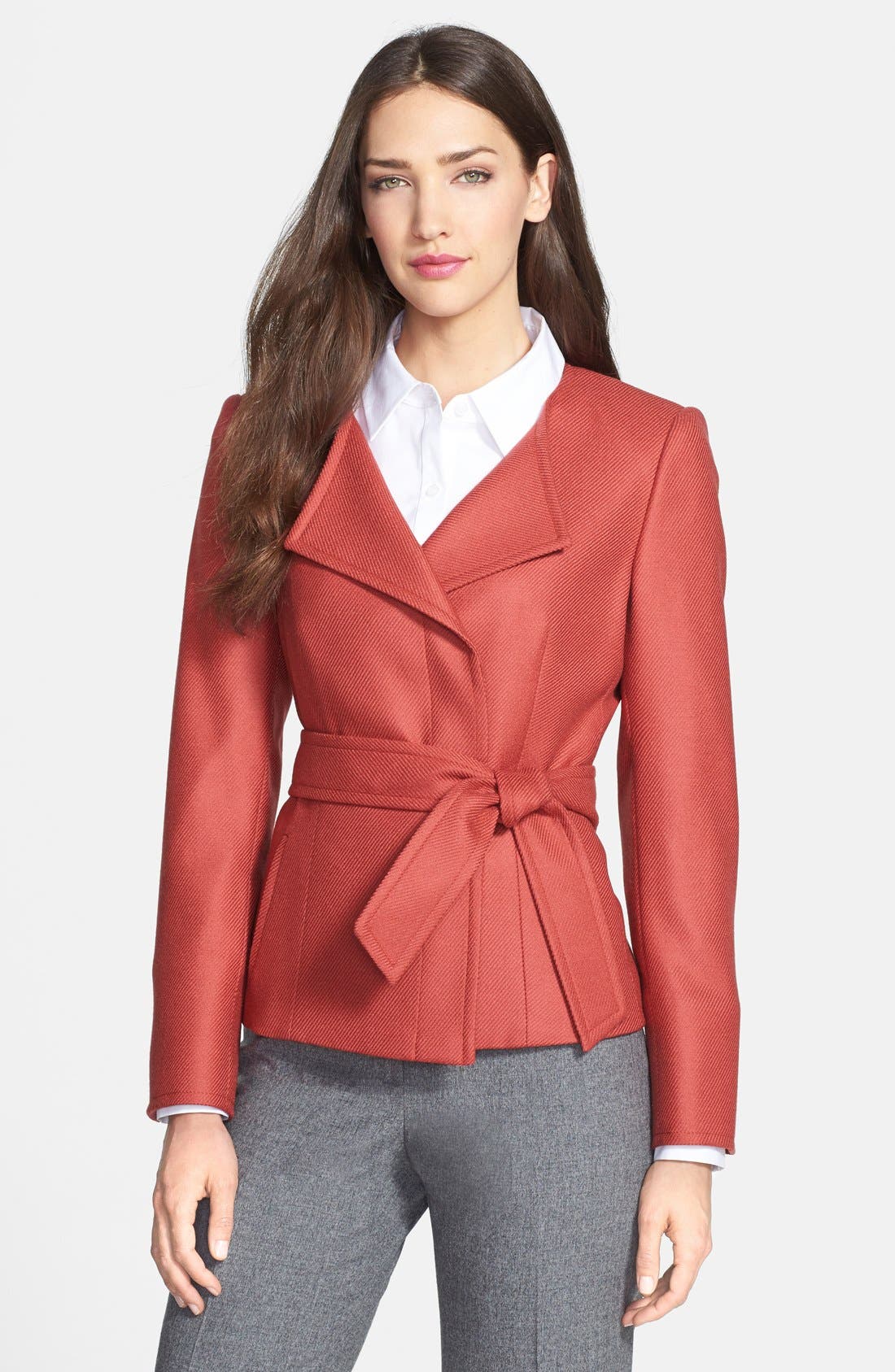 Santorelli Belted Textured Wool Jacket Nordstrom