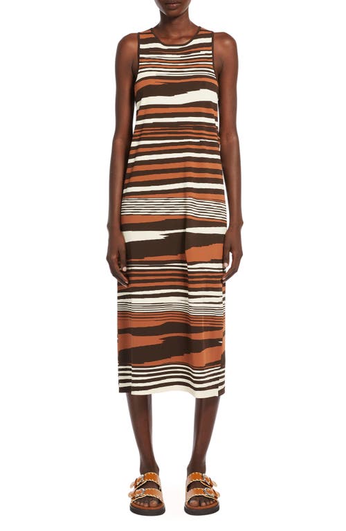 Ifrem Stripe Sleeveless Sundress in Brown Stripe