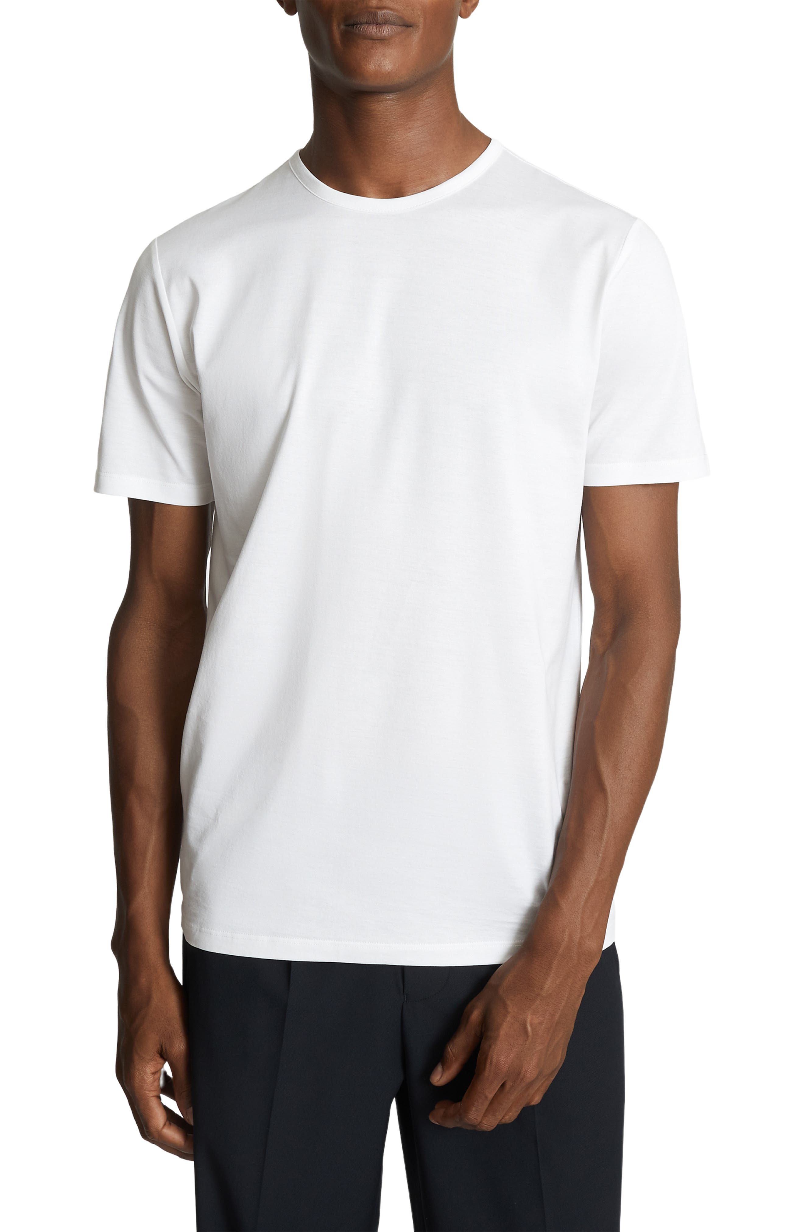 Reiss Balham Solid Crewneck T-shirt In White