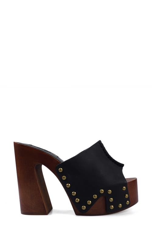 Zigi Yama Platform Slide Sandal In Black Leather