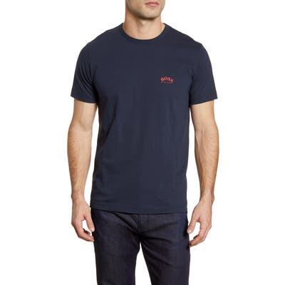 Boss Curved Logo T-Shirt, Blue
