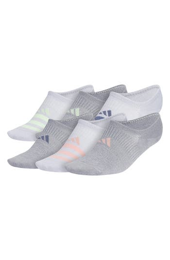 Shop Adidas Originals Adidas Superlite Pack Of 6 No-show Socks In White/black/grey