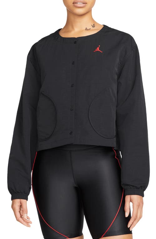 Jordan Essentials Flight Jacket in Black/Gym Red at Nordstrom, Size Medium