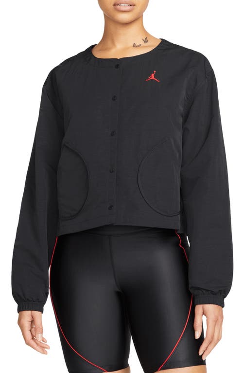 Shop Jordan Essentials Flight Jacket In Black/gym Red