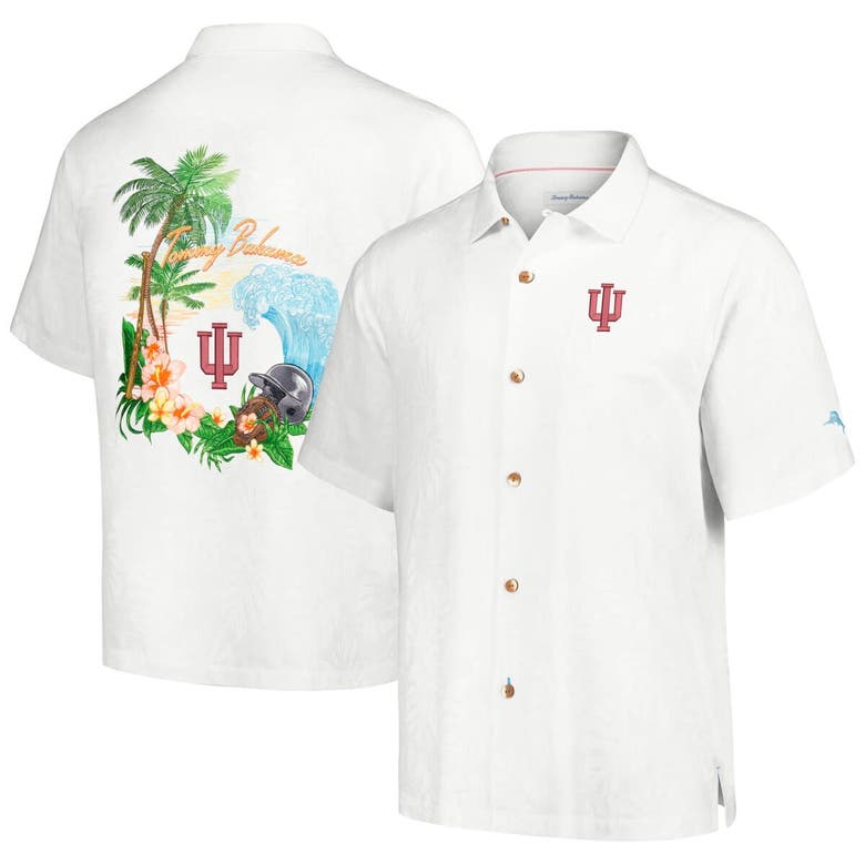 Shop Tommy Bahama Cream Indiana Hoosiers Castaway Game Camp Button-up Shirt