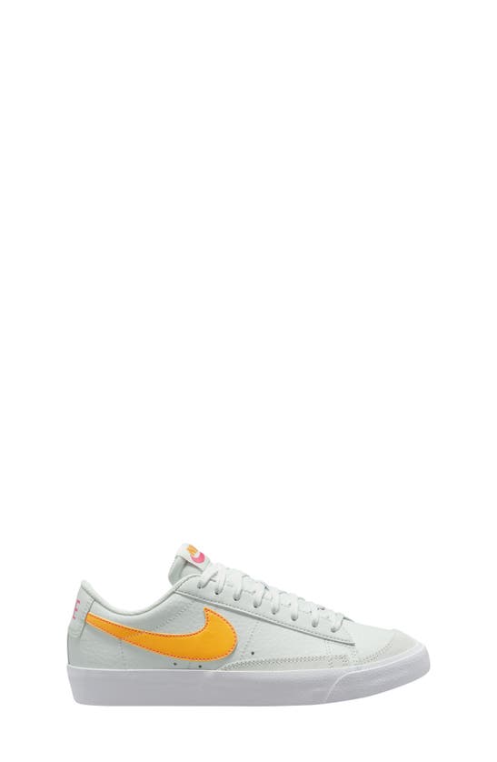 Nike Kids' Blazer Low '77 Low Top Trainer In White/ Gold/ Pinksicle