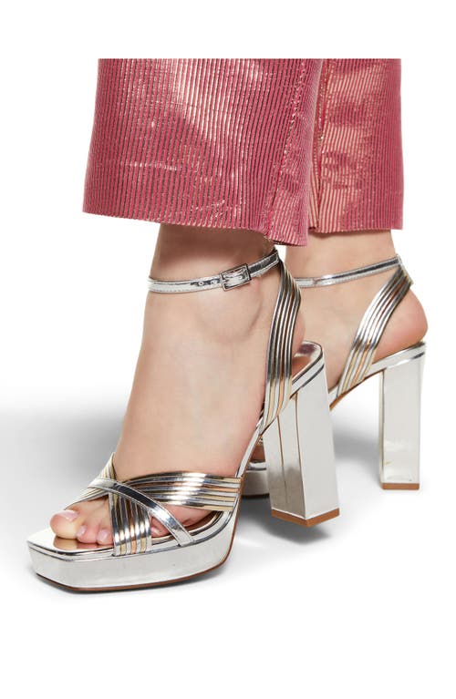 Shop Aldo Nadie Ankle Strap Platform Sandal In Metallic Multi