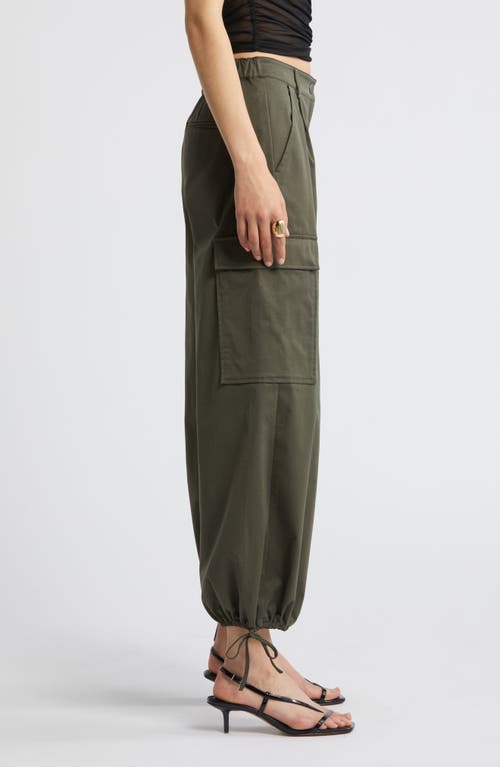 Shop Open Edit Twill Cargo Pants In Green City