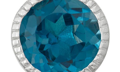 Fuzion Creations Bezel Set Stud Earrings In London Blue Topaz