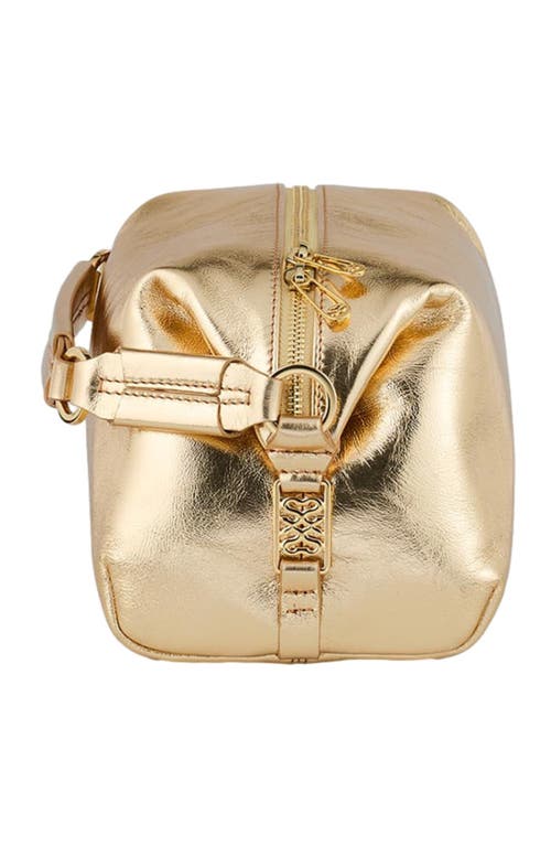 Shop Sandro Le 84 Leather Bag In Gold