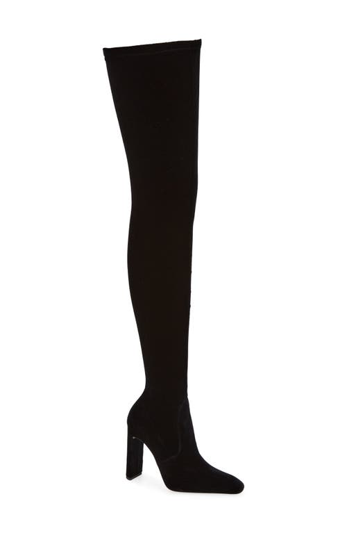 Auteuil Over the Knee Stretch Velvet Boot in Black