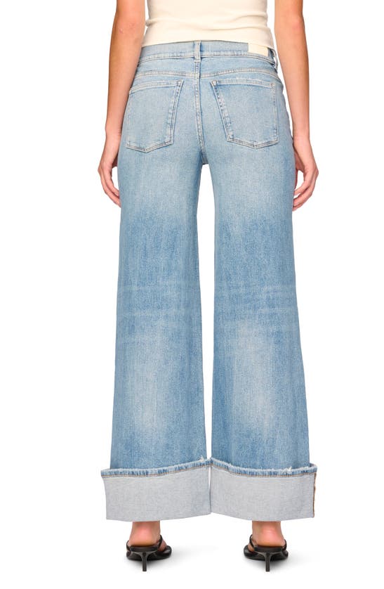 Shop Dl1961 Hepburn Low Rise Wide Leg Cuffed Jeans In Ravello Cuffed (vintage)