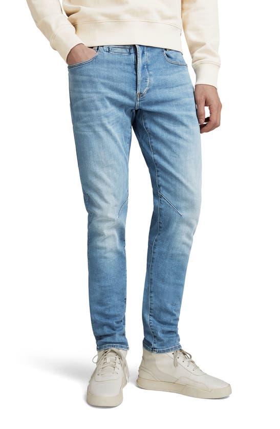 Shop G-star Raw D-staq Slim Fit Jeans In Lt Indigo Aged