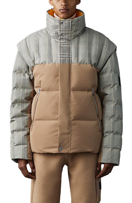 Mackage Frederic 800 Fill Power Down Convertible Jacket in Plaid