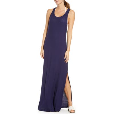 Chelsea28 Sleeveless Ribbed Maxi Cover-Up Dress, Blue