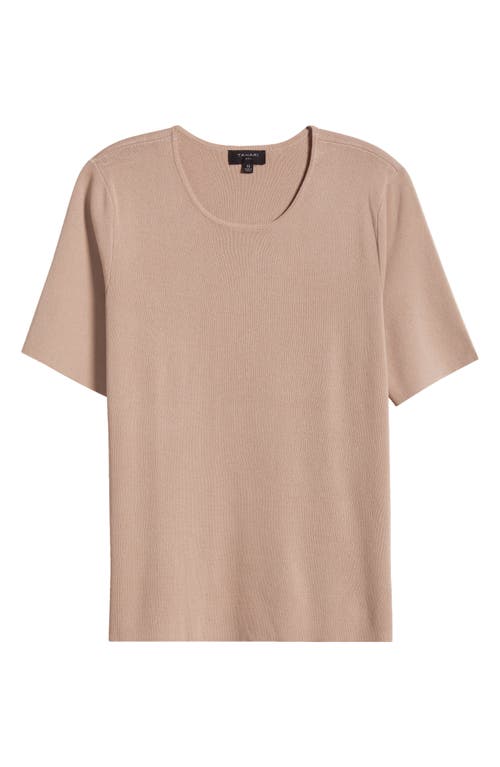 Shop Tahari Asl Short Sleeve Sweater In Sand