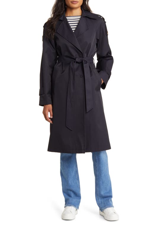 Sam Edelman Double Breasted Mac Raincoat Navy at Nordstrom,