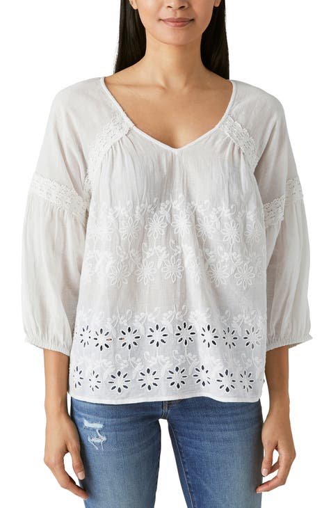 white embroidered top | Nordstrom