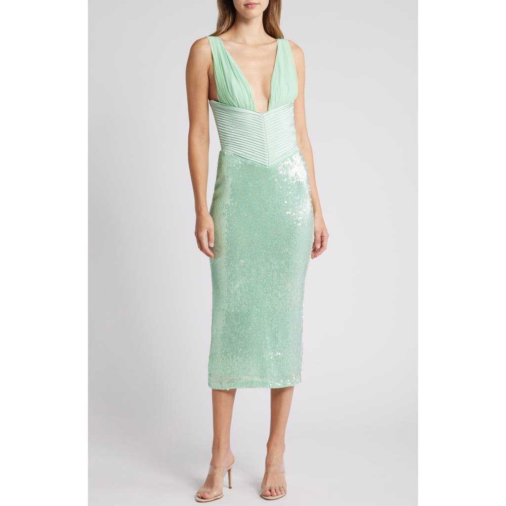 House Of Cb Thala Corset Bodice Sequin Cocktail Dress In Mist Green | ModeSens House Of Cb Thala Corset Bodice Sequin Cocktail Dress In Mist Green | ModeSens