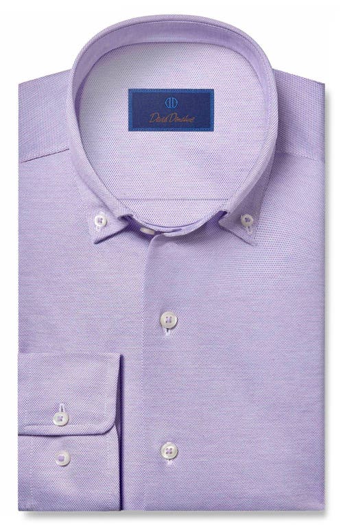 David Donahue Regular Fit Solid Cotton Button-Down Shirt in Lilac