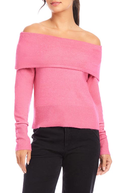 Fifteen Twenty Monique Off The Shoulder Sweater In Pink