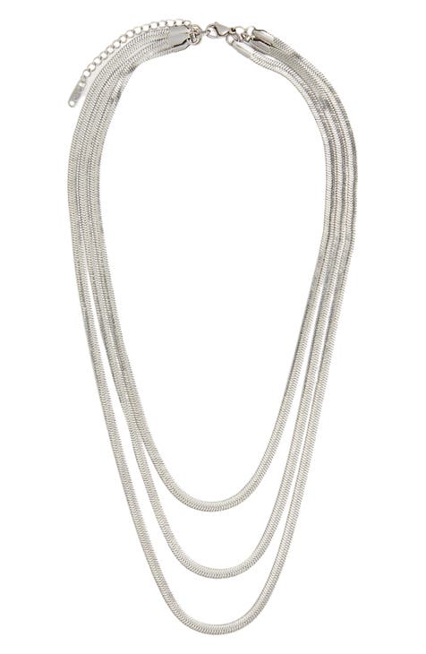 Trendy Plus Size Accessories Silver Multi Strand Layer Chain Belt