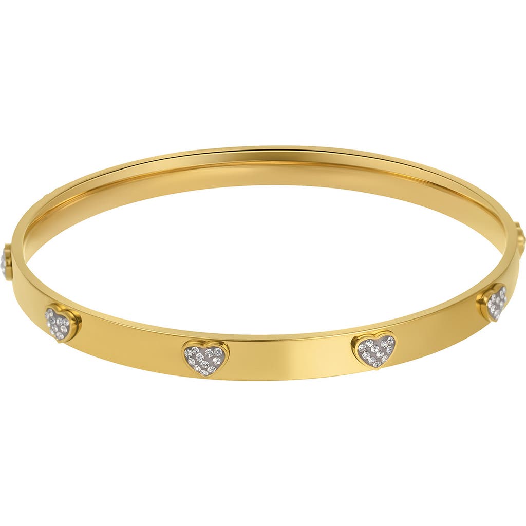 Adornia Gold Tarnish Resistant Cubic Zirconia Hearts Stacking Bangle In Gold