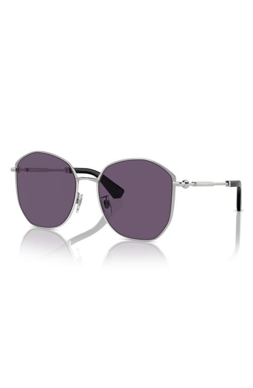 Shop Burberry 57mm Round Sunglasses In Silver