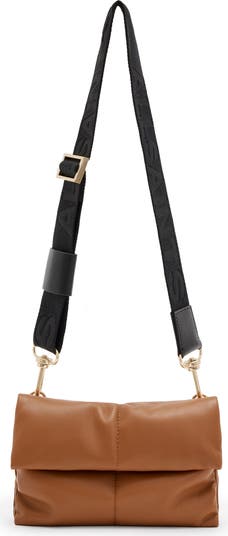 AllSaints Ezra Logo Strap Leather Crossbody Bag | Nordstrom