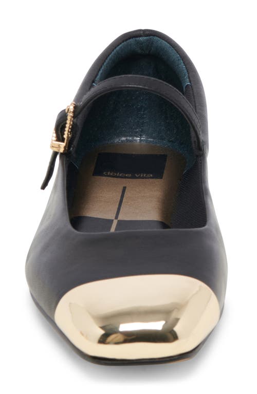 Shop Dolce Vita Reyes Cap Toe Mary Jane Flat In Black Leather