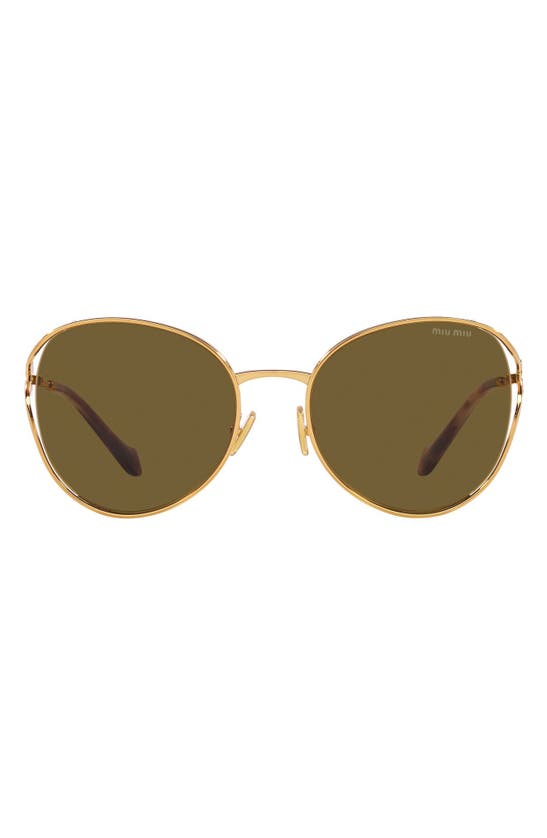 Shop Miu Miu 58mm Phantos Sunglasses In Dark Brown