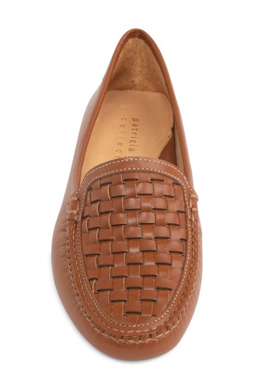 Patricia Green Kelly Woven Driving Loafer In Cognac