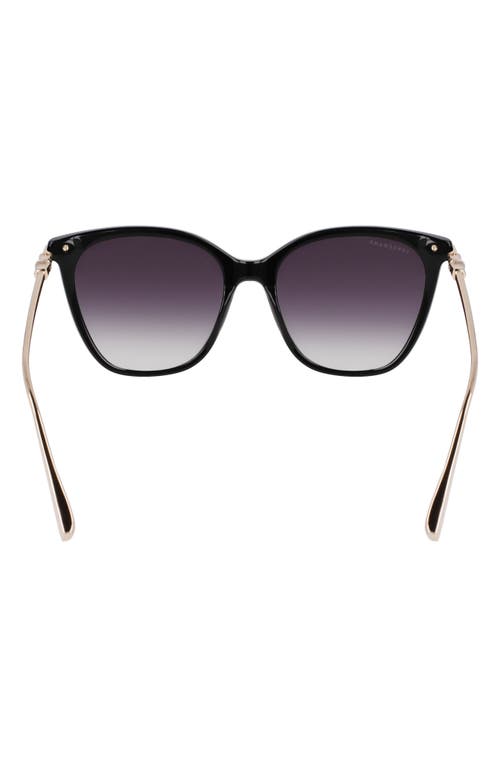 Shop Longchamp Roseau 55mm Rectangular Sunglasses In Black