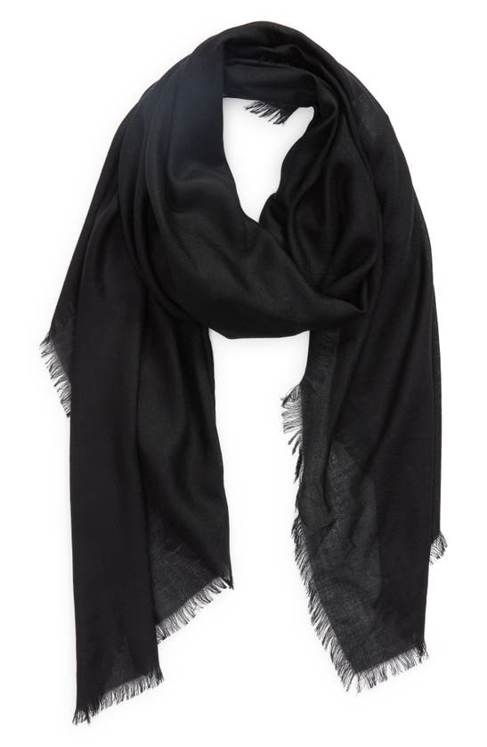 Shop Nordstrom Cashmere & Silk Wrap In Black