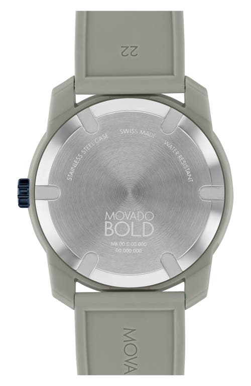 Movado Bold Tr90 Silicone Strap Watch, 42mm In Grey