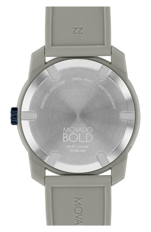 Shop Movado Bold Tr90 Silicone Strap Watch, 42mm In Grey