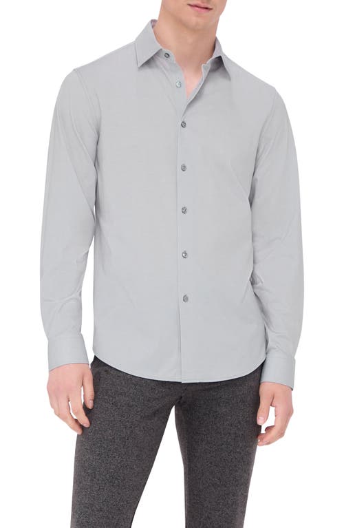 Shop Bugatchi Jimmy Ooohcotton® Herringbone Button-up Shirt In Stone