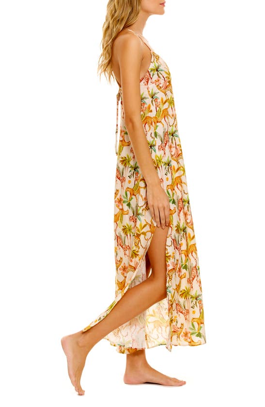 Shop The Lazy Poet Frida Animal Print Linen Nightgown In Pegasus