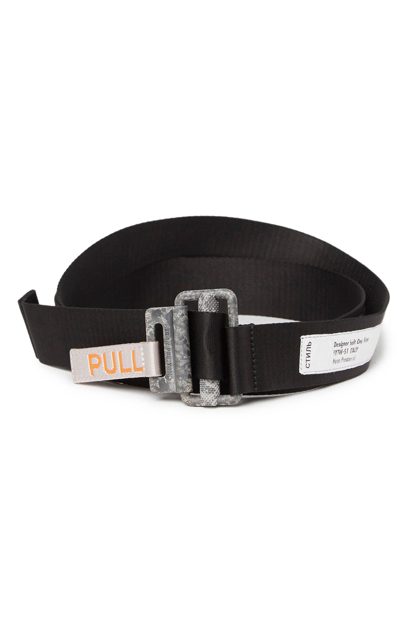 black reflective belt