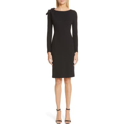 Emporio Armani Long Sleeve Jersey Sheath Dress, US / 40 IT - Black
