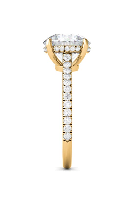 Hautecarat 18k White Gold Brilliant Cut Lab Created Diamond Engagement Ring In 18k Yellow Gold