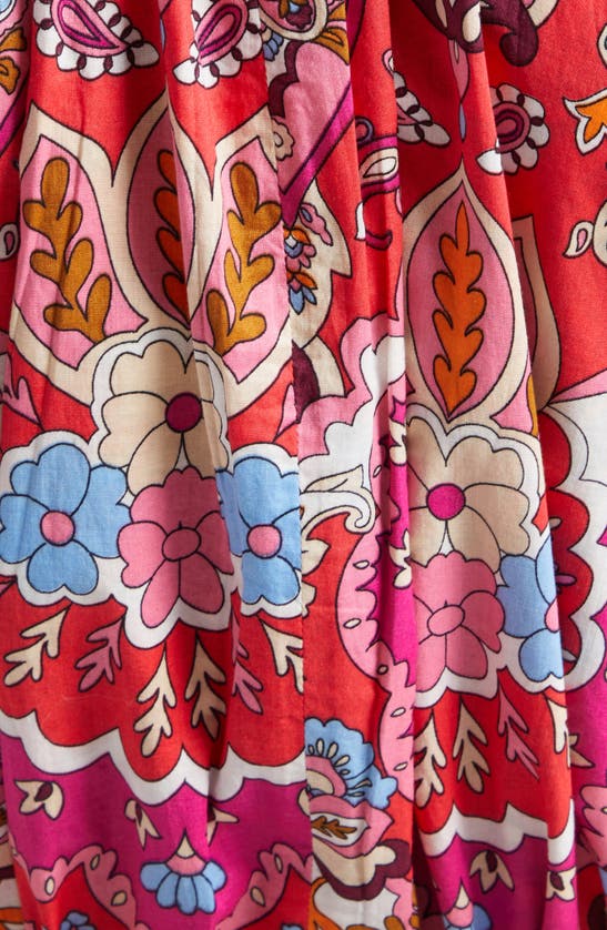 Shop Mille Marilyn Belted Sleeveless Cotton Midi Dress In Zanzibar