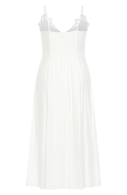 Shop City Chic Martina Lace Trim Dress In Ivory