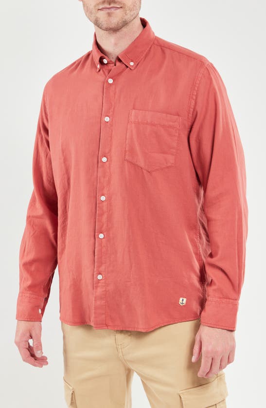 Shop Armor-lux Cotton Button Down Shirt In Tandoori H23