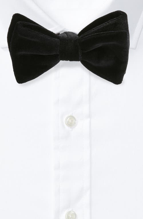 Shop Ralph Lauren Purple Label Pre-tied Cotton Velveteen Bow Tie In Black