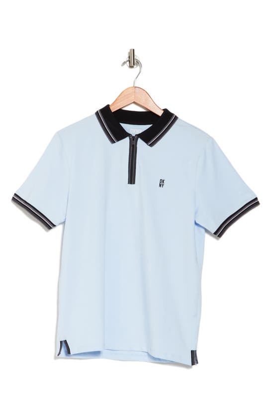 Shop Dkny Sportswear Emery Stretch Cotton Polo In Skyfall