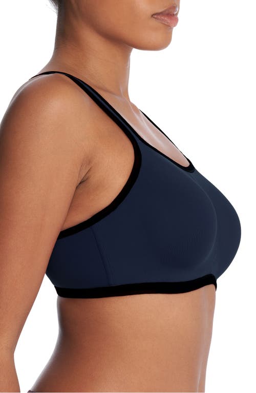 Natori Yogi Contour Convertible Sports Bra In Midnight Navy/black