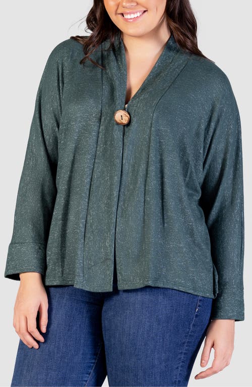 Shop 24seven Comfort Apparel One-button Cardigan In Hunter