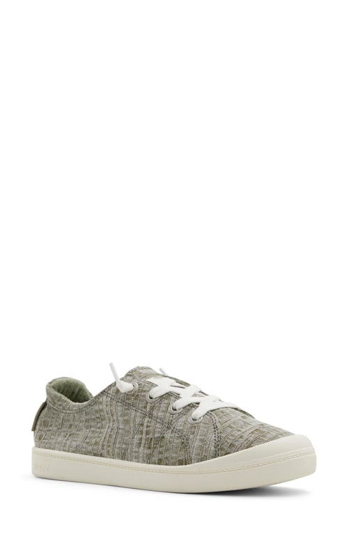 Roxy Bayshore Plus Womens Padded Insole Canvas Casual And Fashion Sneakers In Light Green